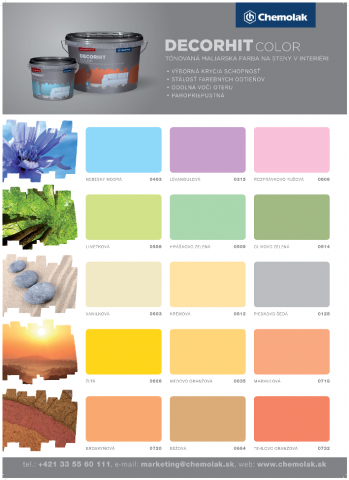 Odstíny barev Chemolak DECORHIT Color - Odstíny barev Chemolak DECORHIT Color